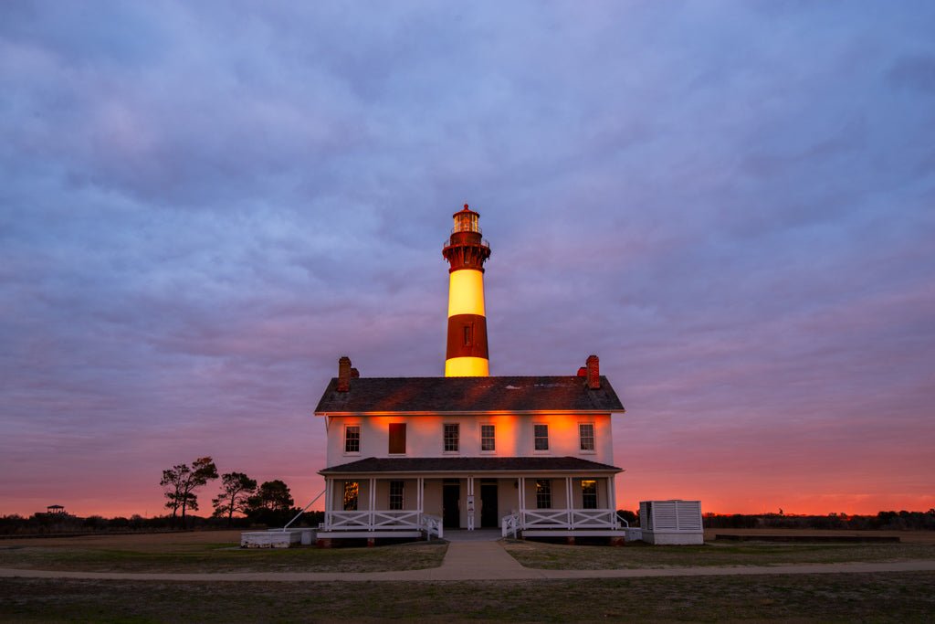 Bodie Lighthouse Evening Glow - Reflection in a Pool