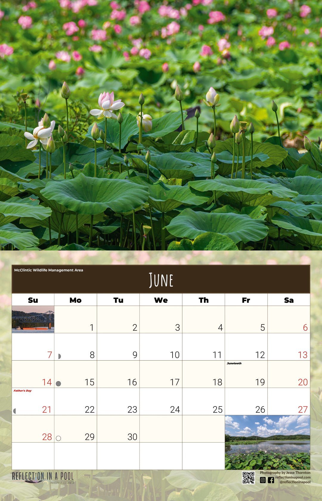 West Virginia Scenics 2026 Wall Calendar 11x8.5 - WV Photography - Reflection in a Pool