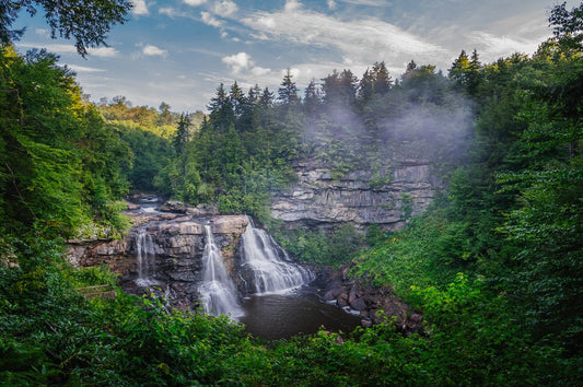 Blackwater Falls Morning Fog - Reflection in a Pool