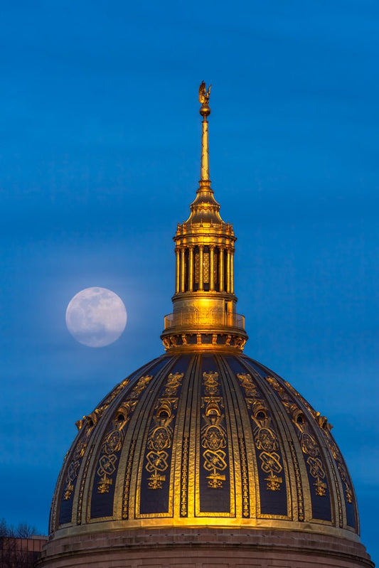 Capitol Dome Full Moon 2 - Reflection in a Pool