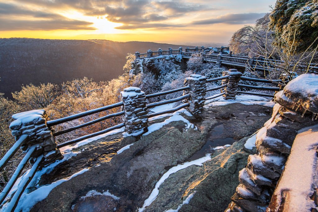 Coopers Rock Frosty Sunset - Reflection in a Pool