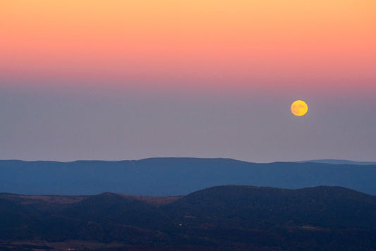 Harvest Moon over the Allegheny Front - Reflection in a Pool