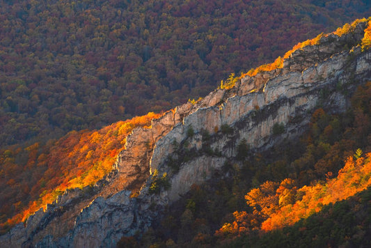 Nelson Rocks Autumn Light - Reflection in a Pool