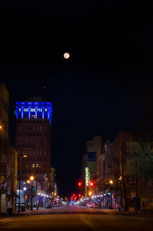 New Year's Super Moon in Huntington - Reflection in a Pool