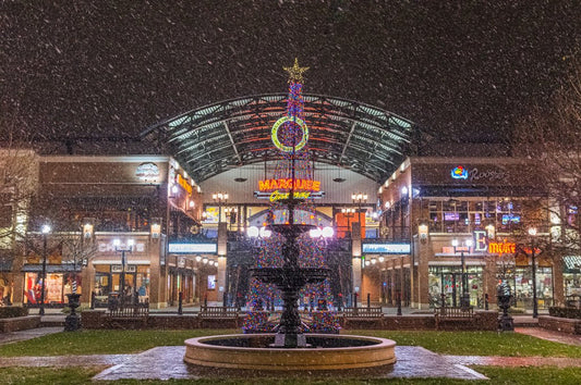 Pullman Square Snow - Reflection in a Pool