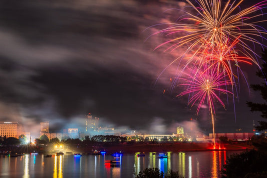 Riverfront Fireworks - Reflection in a Pool