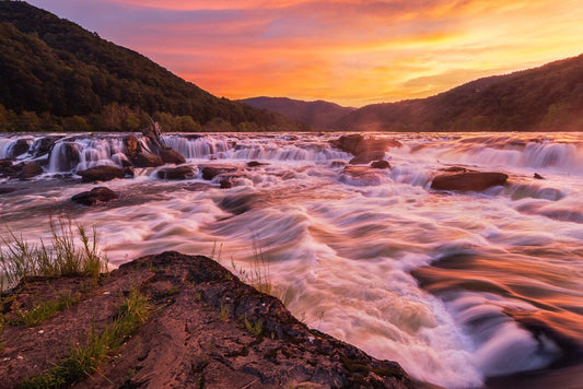 Sandstone Falls Sunset - Reflection in a Pool