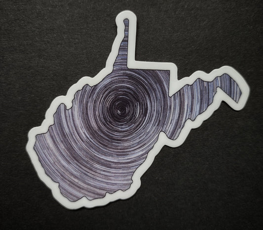 West Virginia Star Trails Sticker - Vinyl Sticker - Stars - Reflection in a Pool