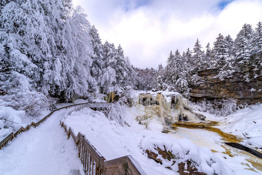 Blackwater Falls Snowfall - Reflection in a Pool