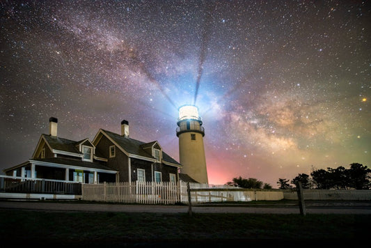 Cape Cod Lighthouse Milky Way - Reflection in a Pool