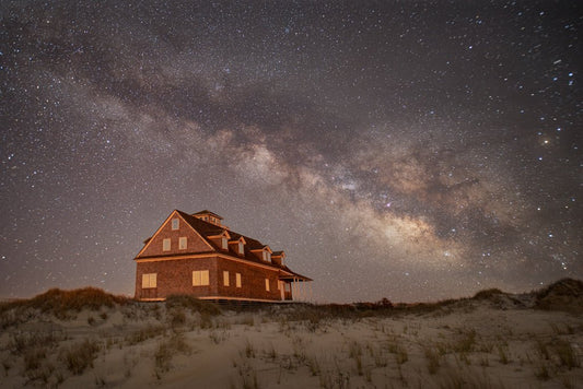 Oregon Inlet Lifesaving Station Milky Way - Reflection in a Pool