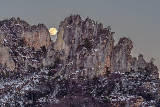 Rocks, Snow and Moon 2 - Reflection in a Pool