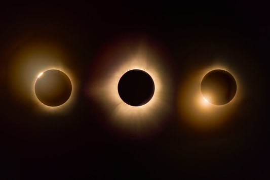 Solar Eclipse and Diamond Rings - Reflection in a Pool