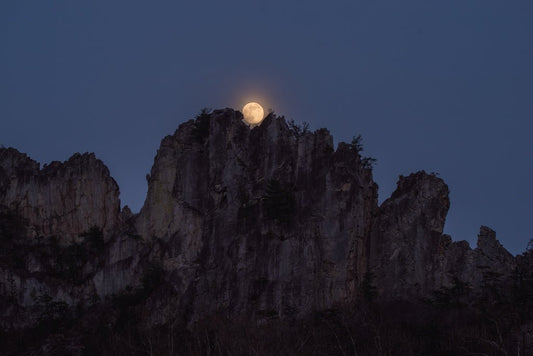 South Peak Moon - Seneca Rocks, WV - Reflection in a Pool