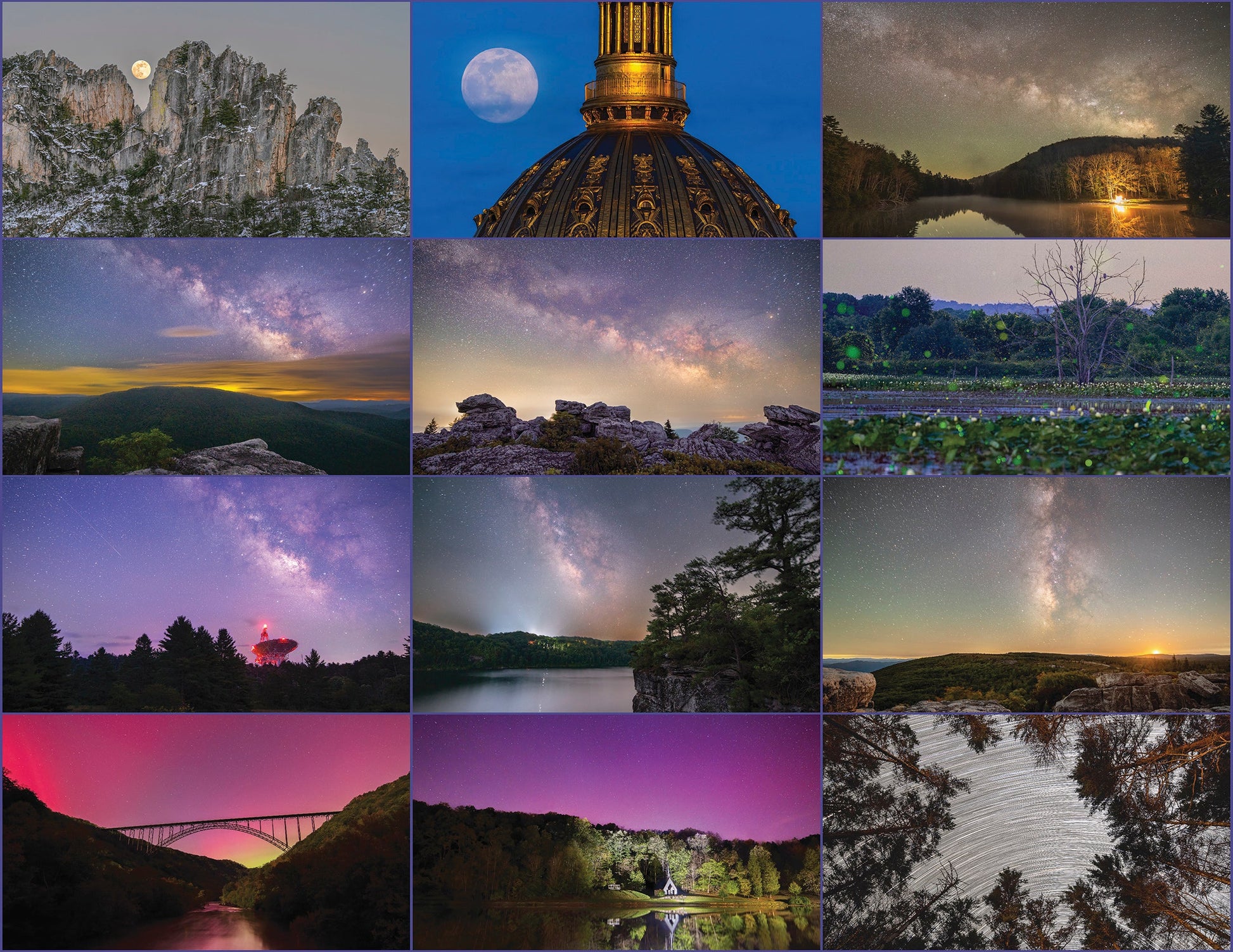 West Virginia Night Skies 2027 Wall Calendar 11x8.5 - WV Photography - Reflection in a Pool