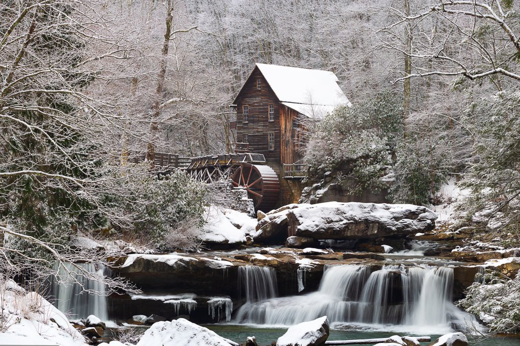 Babcock Grist Mill Winter - Reflection in a Pool