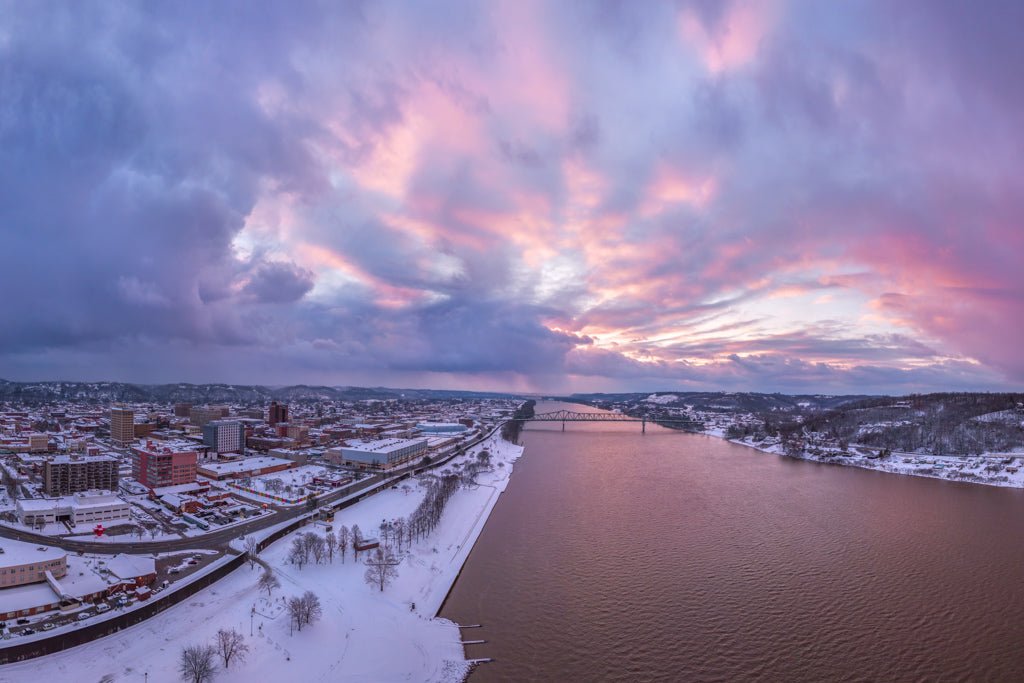 Huntington Snowy Morning - West Virginia – Reflection in a Pool