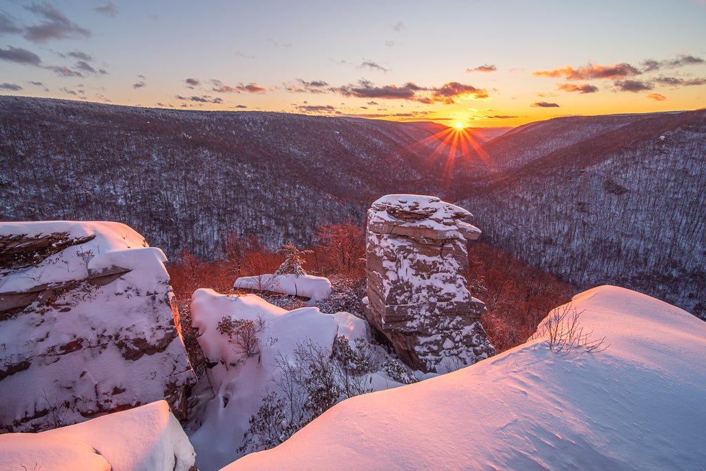 Lindy Point Wintry Sunset - Blackwater Falls State Park, WV ...
