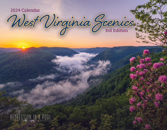 West Virginia Scenics 2024 Wall Calendar 11x8.5 - WV Photography - Reflection in a Pool